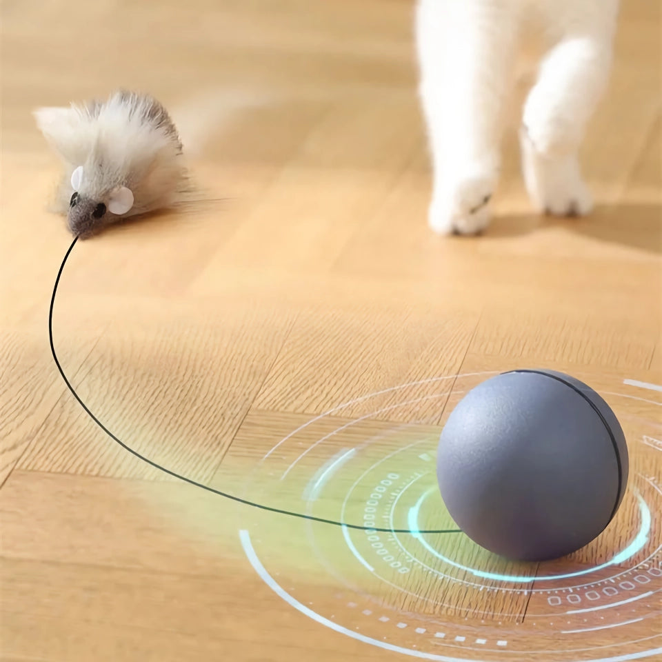 Madden Cat Toys - Automatic Teasing Mouse Stick & Electric Cat Ball for Expending Energy