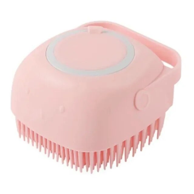 Bathroom Silicone Pet Massage Brush - Soft and Safe Bath Tool for Dogs, Cats, and Kids
