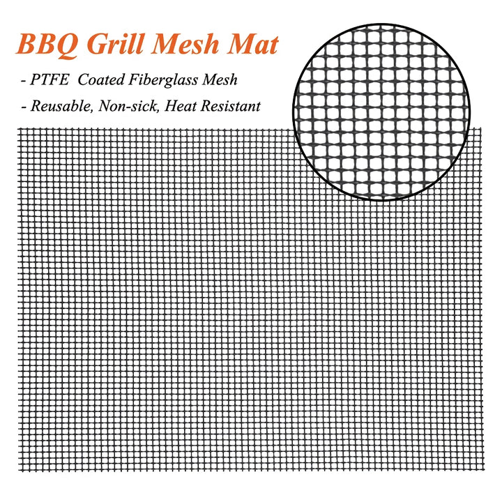 Reusable Non-stick BBQ Grill Mat - Heat Resistant PTFE Cooking Pad