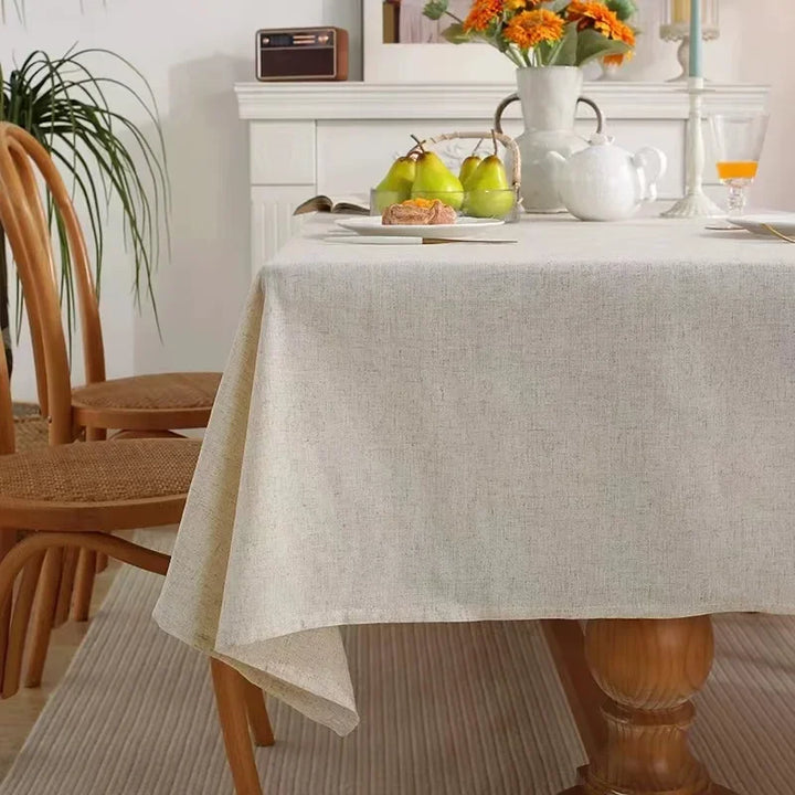 Linen Cotton Washable Tablecloth – Elegant Flax Fabric for Weddings, Home Parties, and Dining Banquets