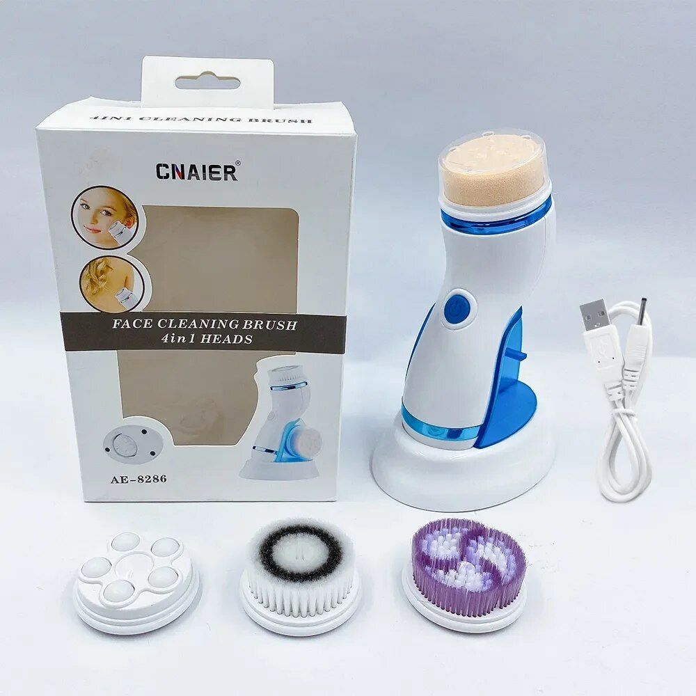 4-in-1 Electric Face Cleanser & Roller Massager: Ultimate Skin Care Tool