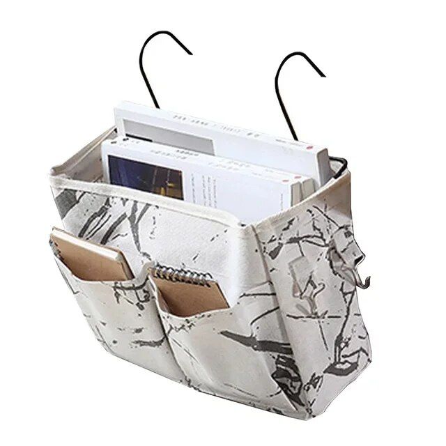 Multi-Purpose Bedside Storage Organizer: Canvas Hanging Pocket for Bedroom Essentials