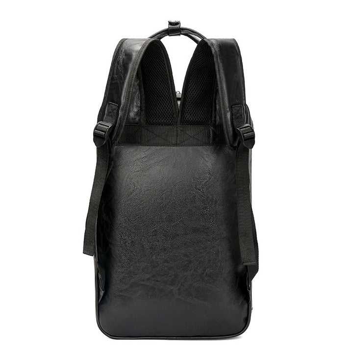 Simple Thick Leather Waterproof Backpack