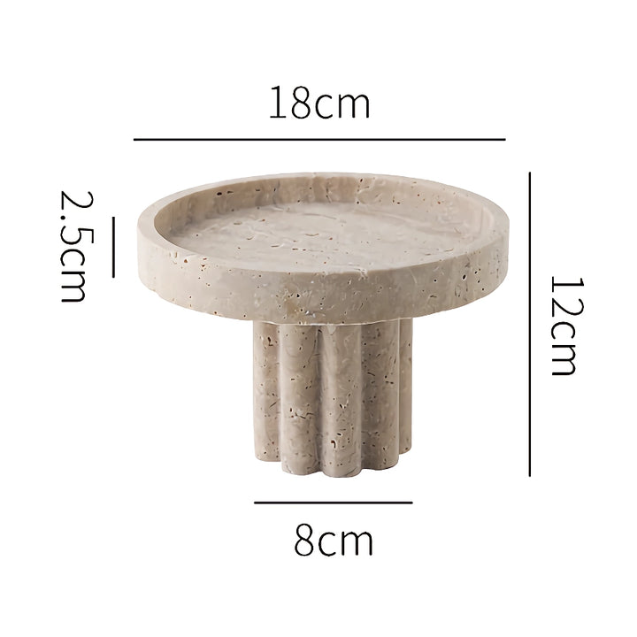 Luxury Marble Serving Tray with Legs - Decorative Travertine Dish