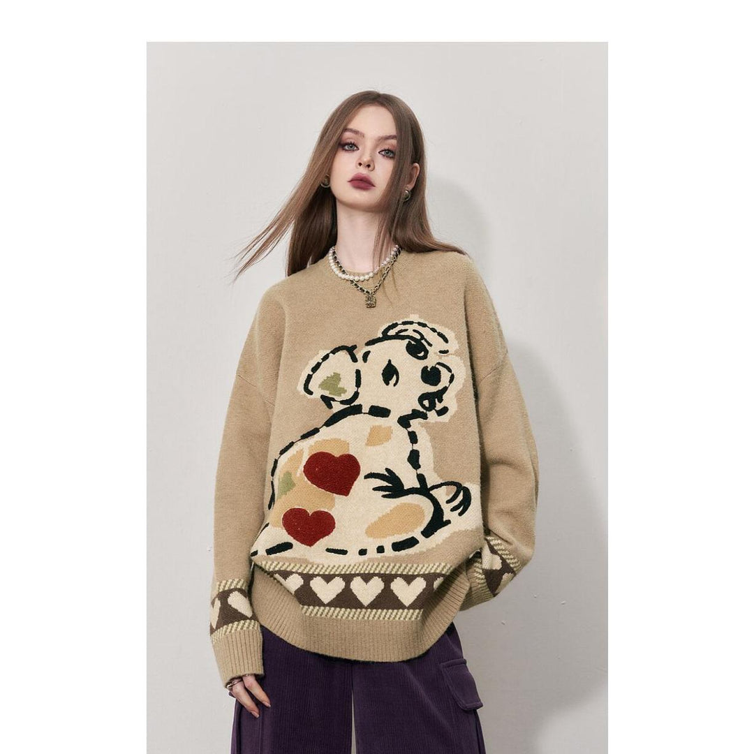 Adorable Kawaii Dog Loose Pullover Sweater