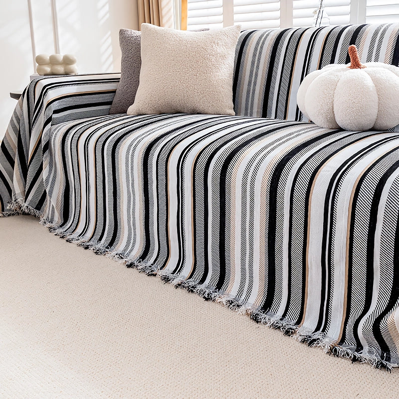 Striped Chenille Sofa Cover