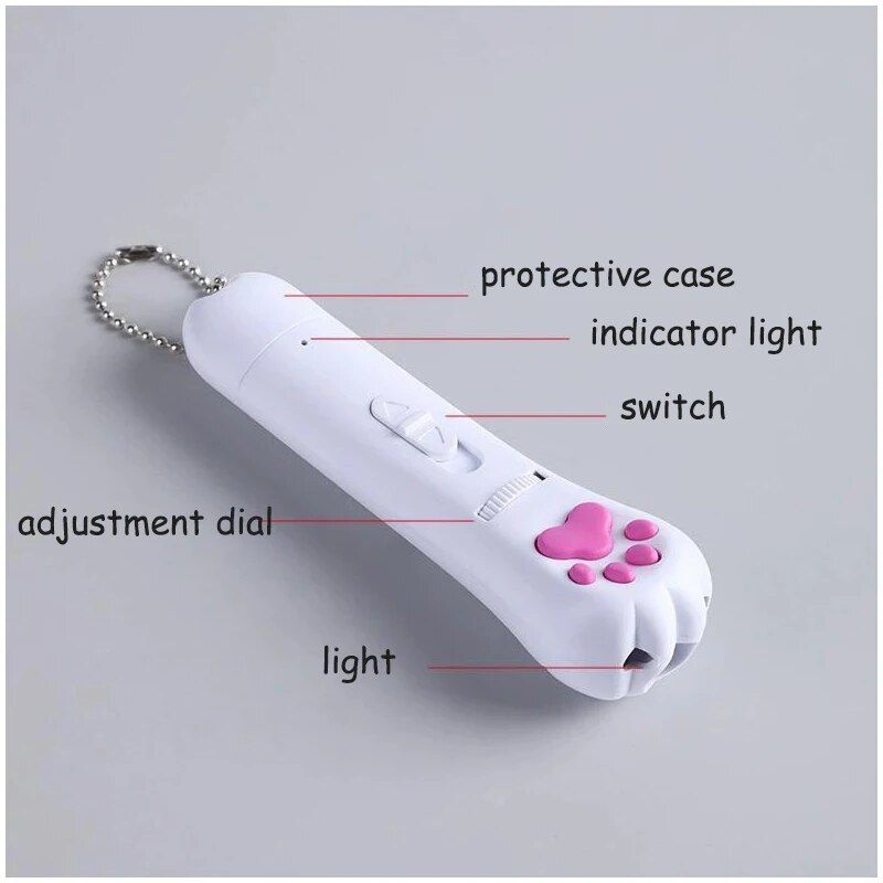 6-in-1 USB Rechargeable Pet Laser Toy with LED & UV Functions