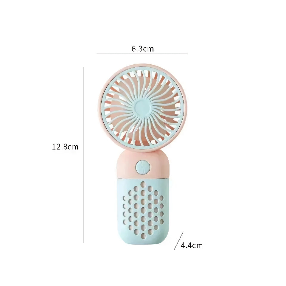 Cute USB Mini Handheld Rechargeable Fan - Pocket-Sized, Low-Noise, and Portable