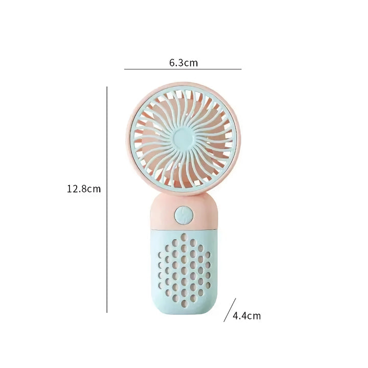 Cute USB Mini Handheld Rechargeable Fan - Pocket-Sized, Low-Noise, and Portable