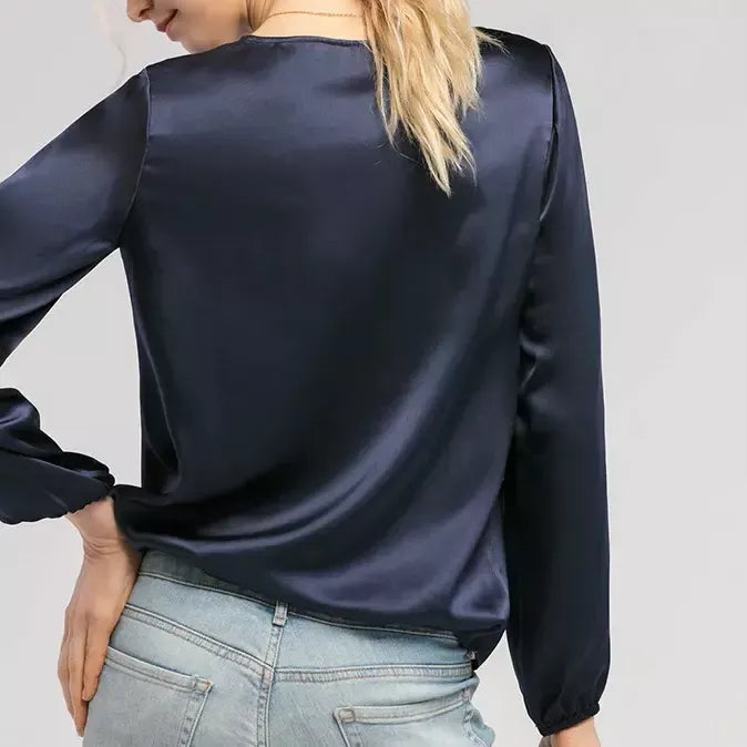 Classic Satin Long Sleeve T-Shirt for Women