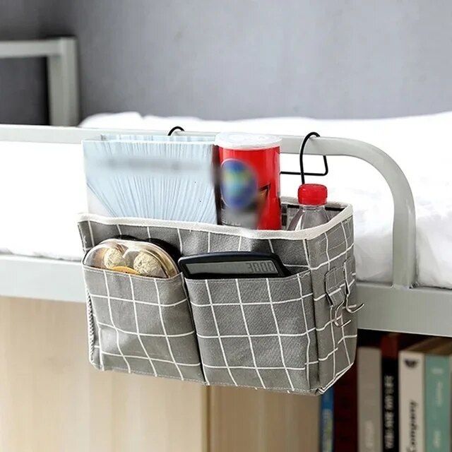 Multi-Purpose Bedside Storage Organizer: Canvas Hanging Pocket for Bedroom Essentials