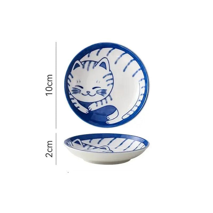 Japanese Lucky Cat Ceramic Sauce Dish