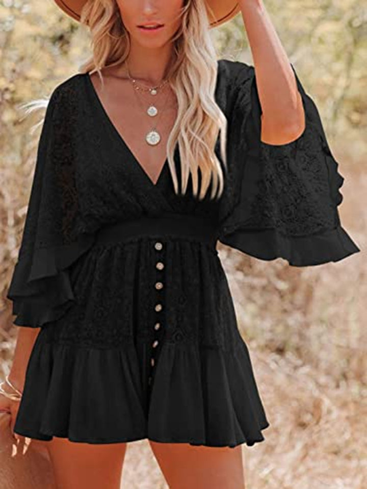 Sweet Women's Clothing V-neck Lace Dress