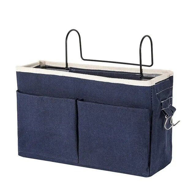 Multi-Purpose Bedside Storage Organizer: Canvas Hanging Pocket for Bedroom Essentials