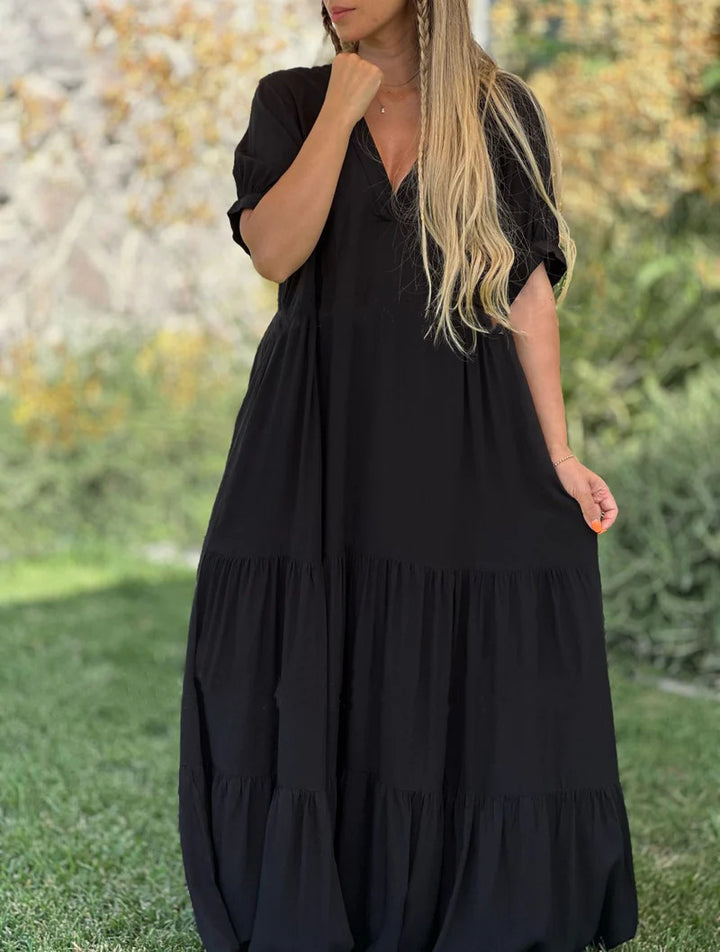 Women's Fashion Casual V-neck Long Dress