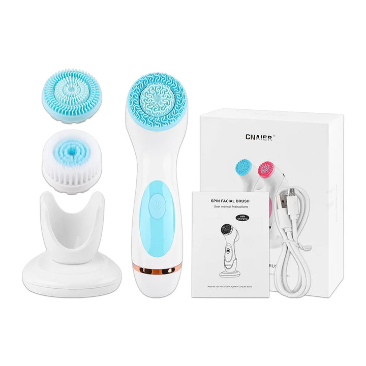 3-in-1 Ultrasonic Facial Cleansing Brush & Massager