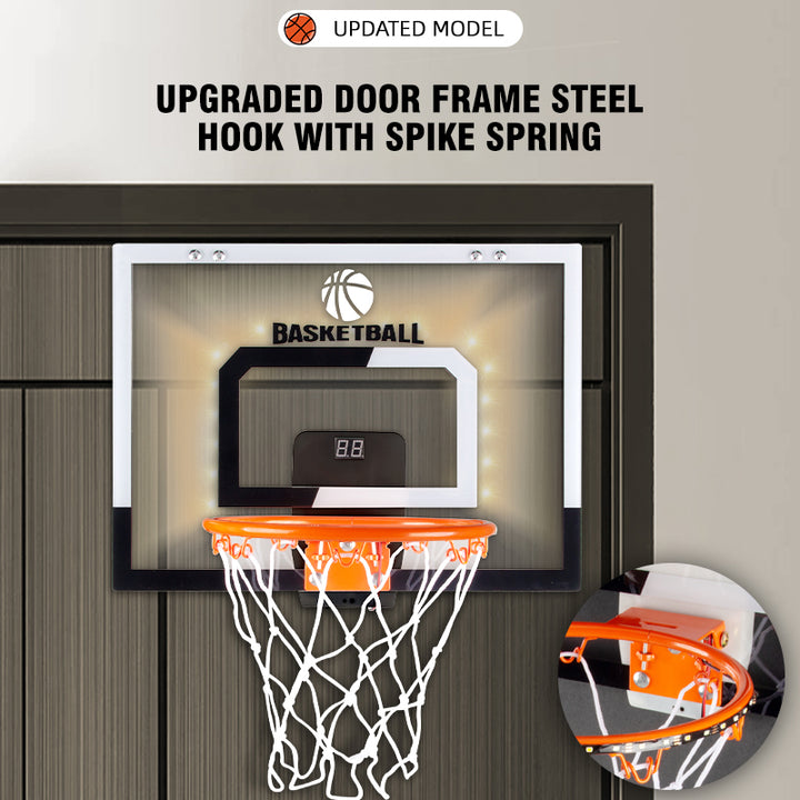 Wall-Mounted Breakaway Basketball Hoop with Electronic Score Counter