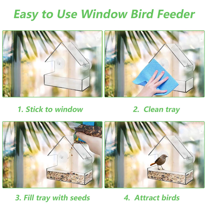 Window Wild Bird Feeder House