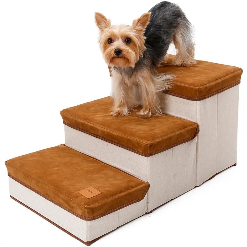 Multi-Purpose Dog Steps with Storage - Pet Stairs and Ramp for Small Dogs and Cats