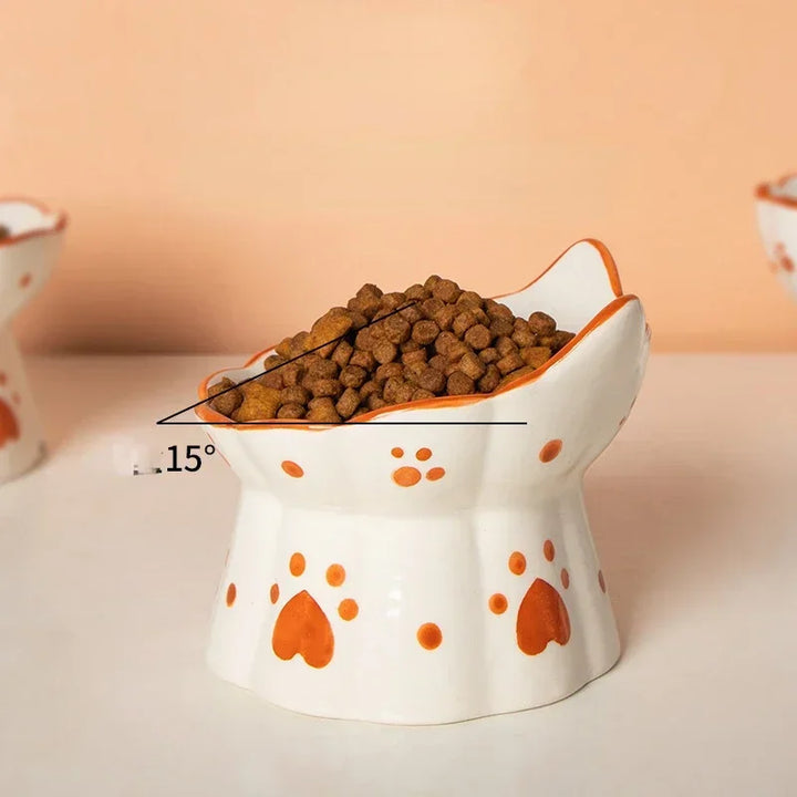 Elevated Cat Ceramic Food Bowl Set