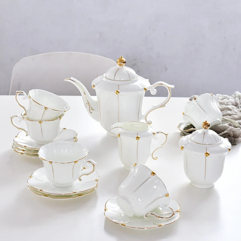 Elegant European Porcelain Tea Set