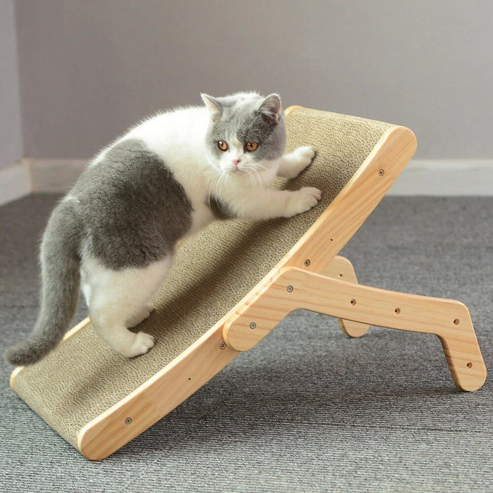 Multi-Functional Wooden Cat Scratcher & Lounge Bed