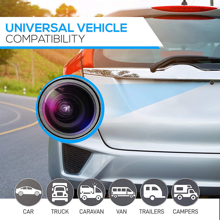 Universal 12 LED Night Vision Backup Camera with 170° Wide Angle and IP67 Waterproof Rating