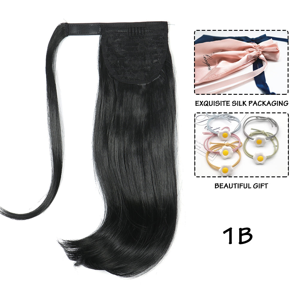 Synthetic Straight Wraparound Ponytail