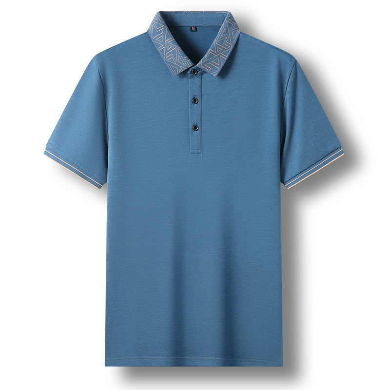 T-shirt Men's Polo Collar Solid Color Thin