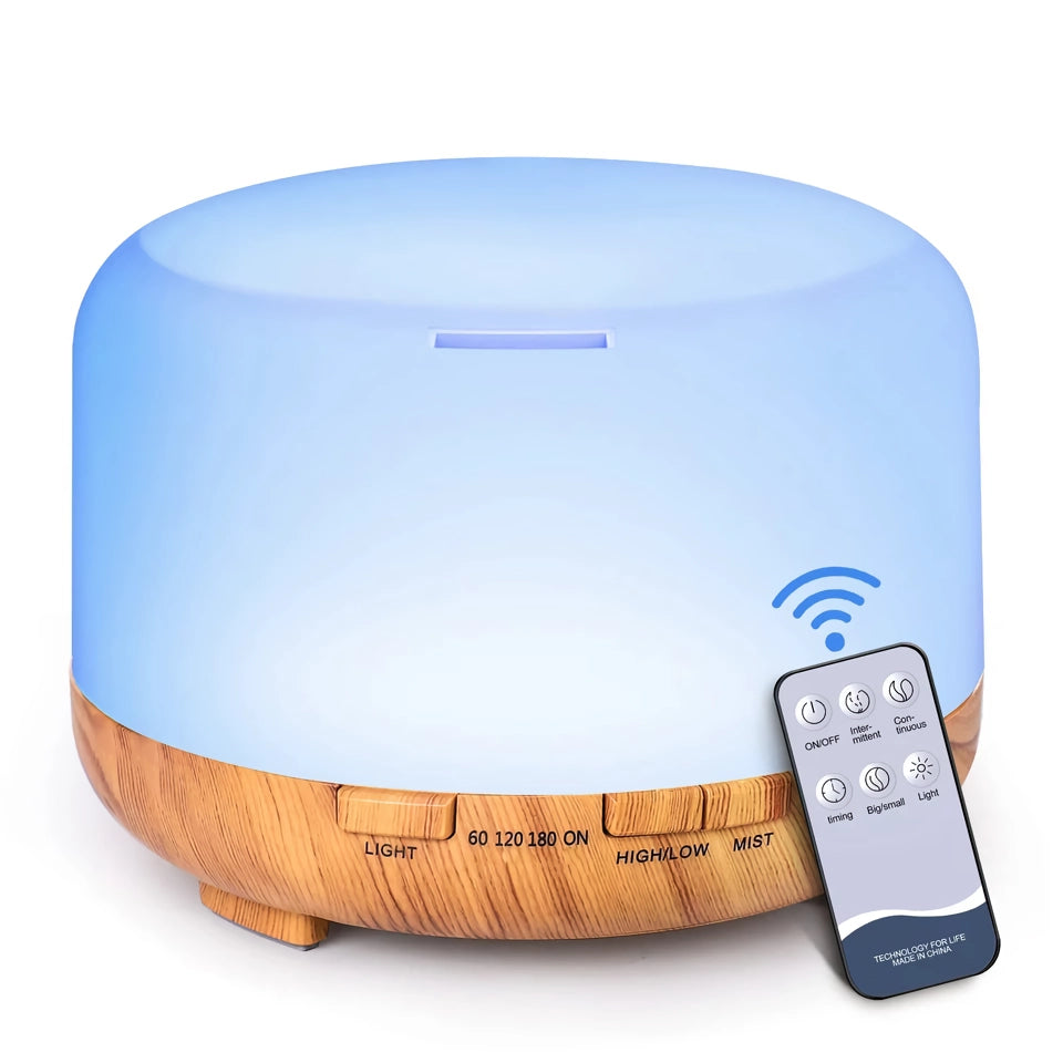 500ML Wood Grain Aroma Diffuser with Remote Control