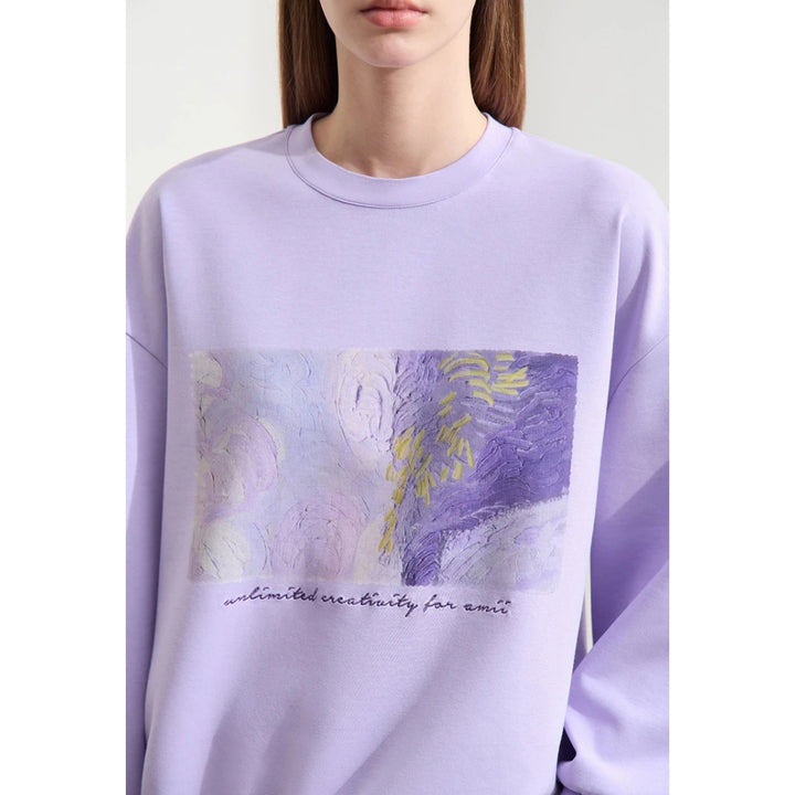 Minimalist Women’s Abstract Print Embroidered Pullover Hoodie