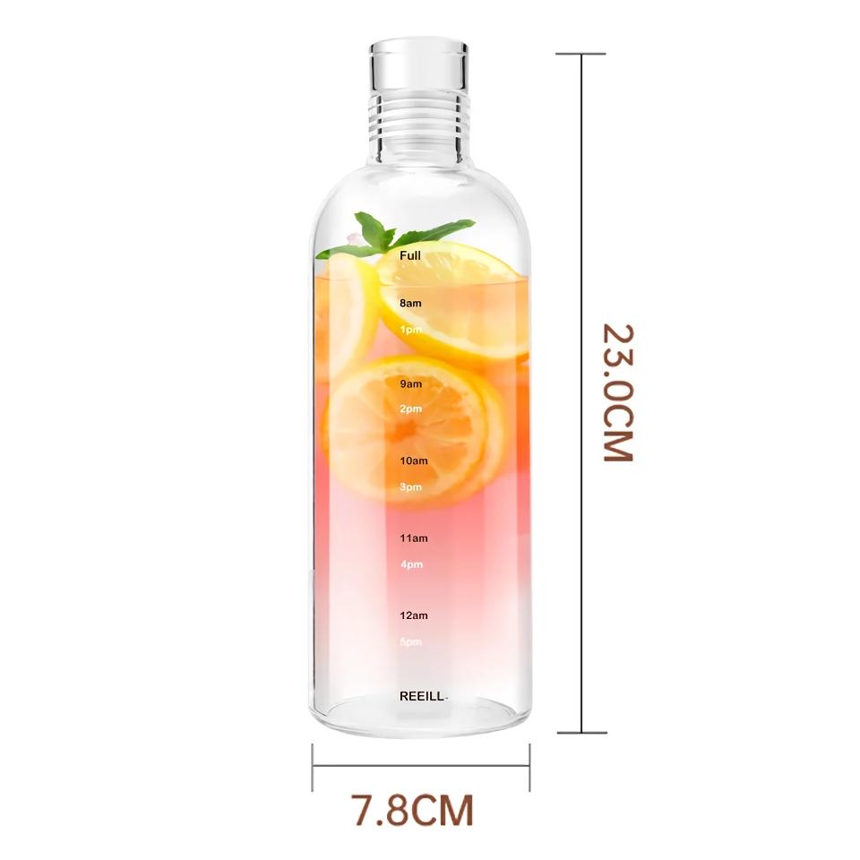 Transparent Plastic Time Marker Water Bottle