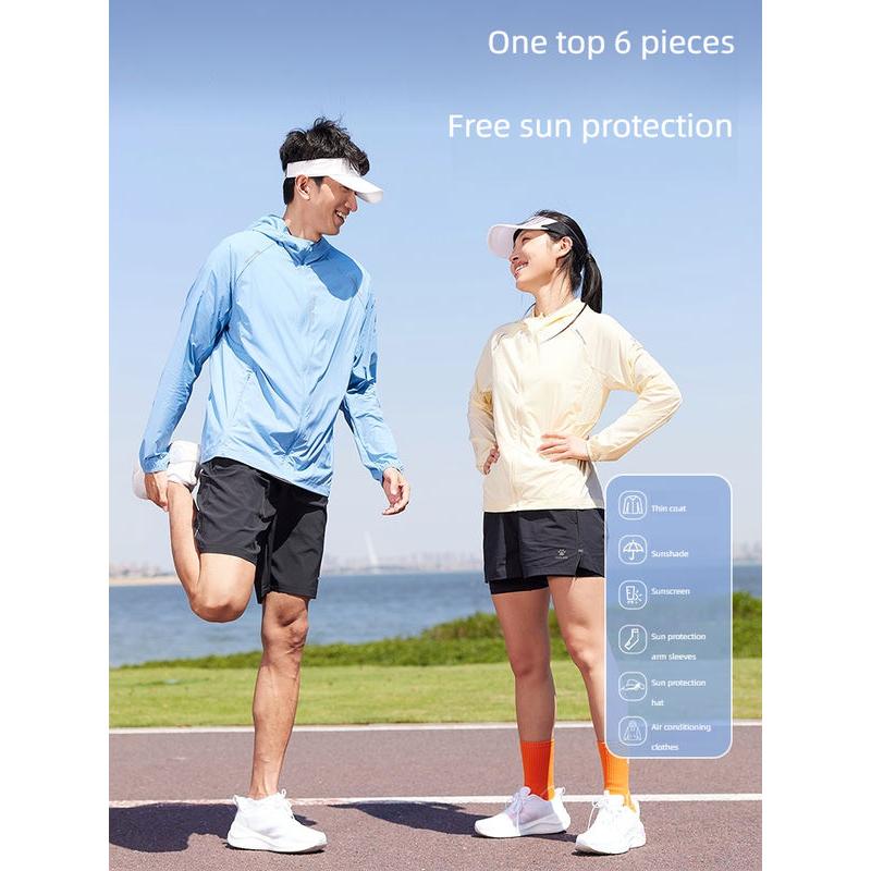 Breathable UV Protection Hooded Summer Running Jacket