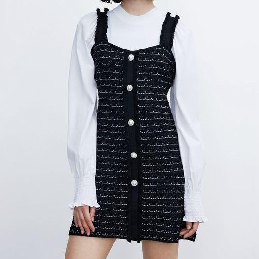 Autumn Socialite Patchwork Knitted Dress