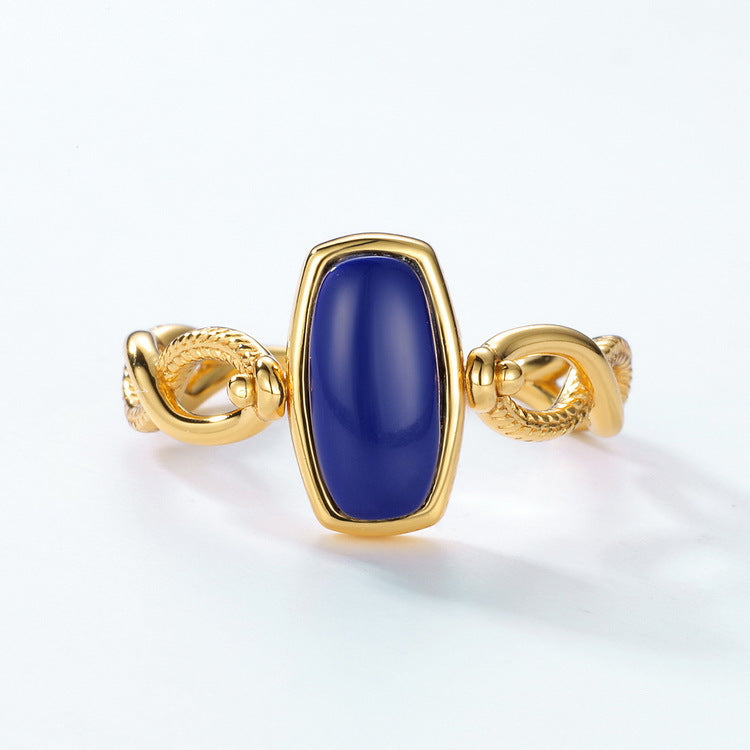 Women's Vintage Lapis Lazuli Front And Back Ring