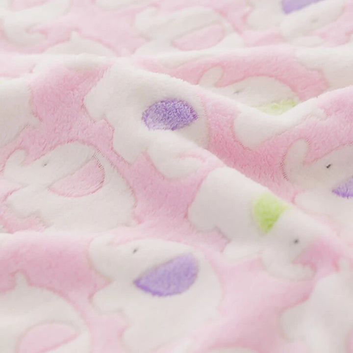 Cute Elephant Cartoon Baby Blanket