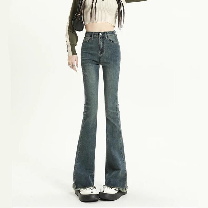 High Waist Slim Flare Jeans for Women