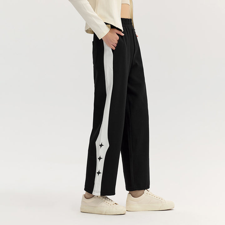 Elastic Waist Textured Wide Leg Pants