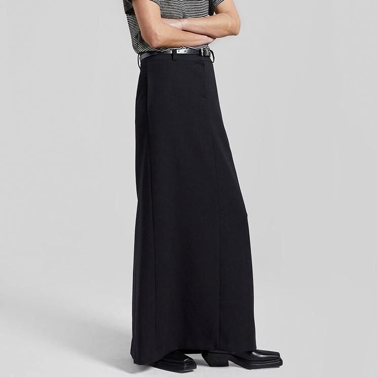 Elegant High Waist Long Skirt with Slit for Women