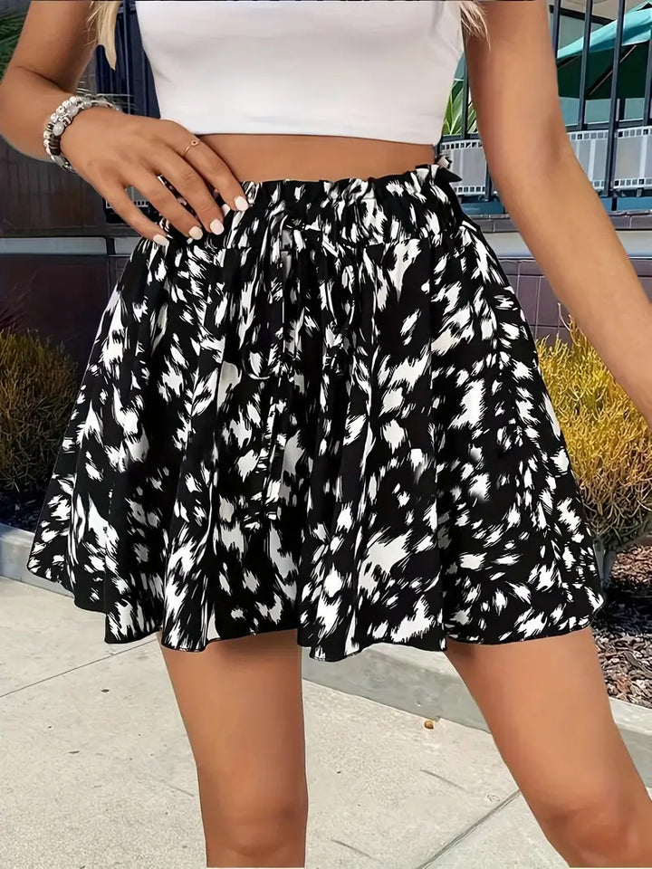 Print Elastic Summer Women's Shorts