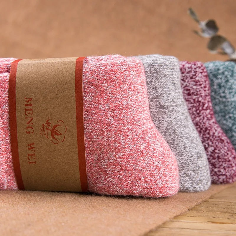 Warm and Cute Japanese Style Wool Cotton Socks for Women