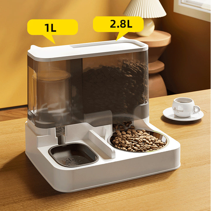 Automatic 2-in-1 Transparent Cat Feeder & Water Dispenser with Large Capacity