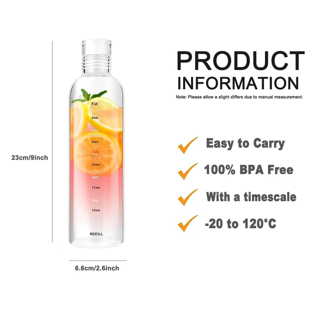 Transparent Plastic Time Marker Water Bottle