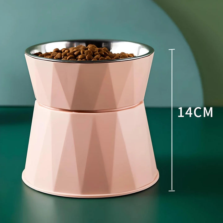 Stainless Steel Raised Cat Food Bowl with Non-Slip Base