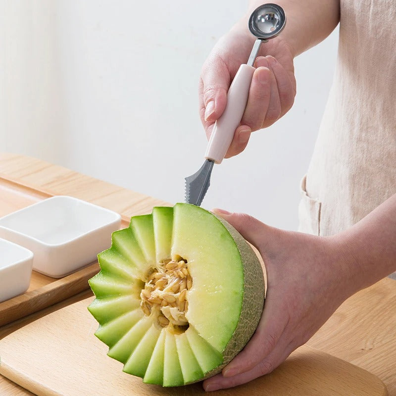 Stainless Steel Melon Scooper and Carving Knife