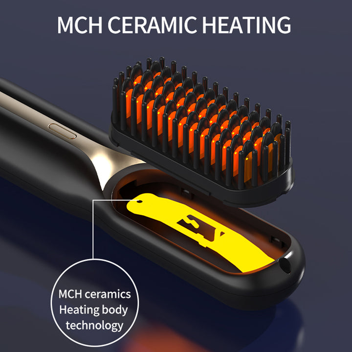 Wireless Ceramic Hair Straightener Hot Comb