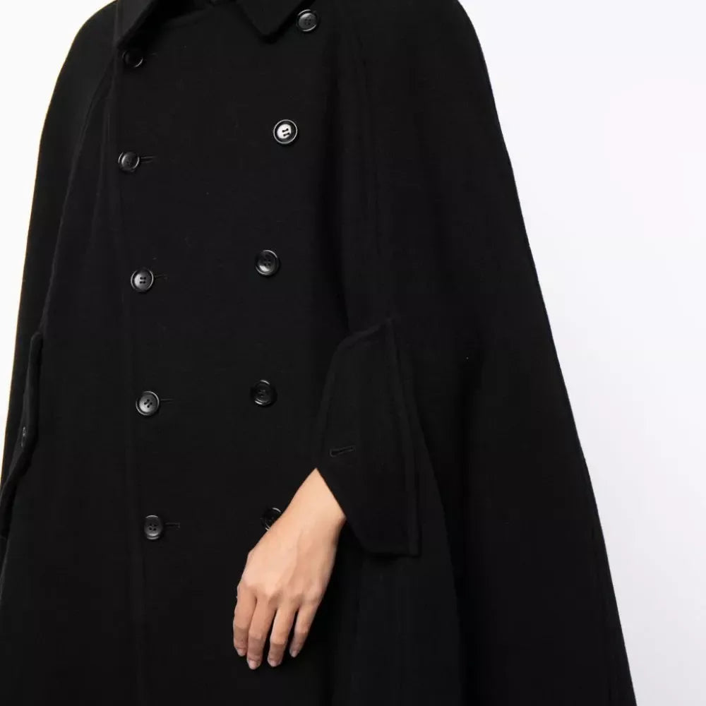 Elegant Cape Style Woolen Shawl Overcoat