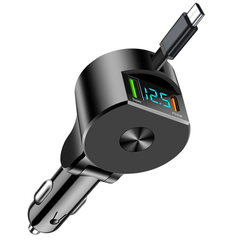 3-in-1 Retractable 75W Car Charger