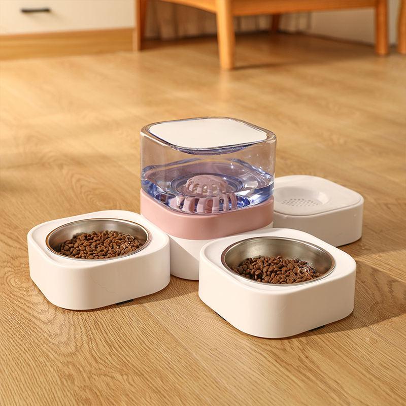 Large Capacity Dog Bowl with Automatic Water Dispenser & Food Separator