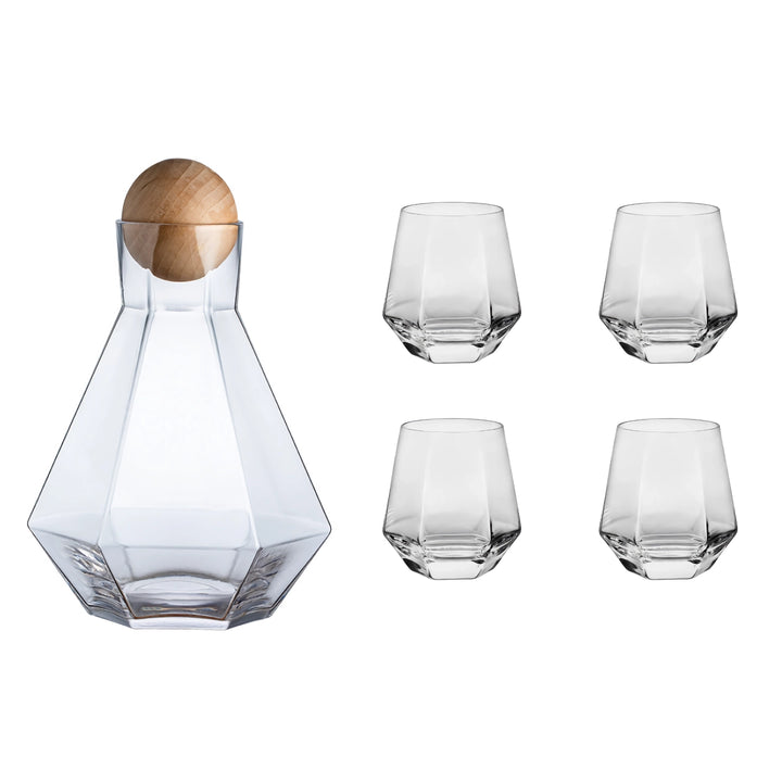 Elegant Glass Carafe Set with Wood Lid – Perfect for Every Occasion